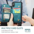 Miniatyrbillede 7 af 8: CaseMe Shockproof Cover Kortholder Stander 4-rums iPhone X / XS Grön