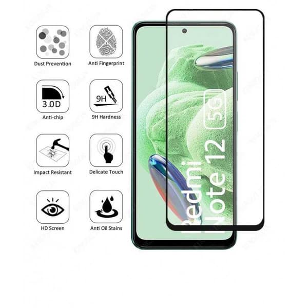 Xiaomi Redmi Note 12 5G Härdat Glas 3D 0.26mm 9H Fullframe
