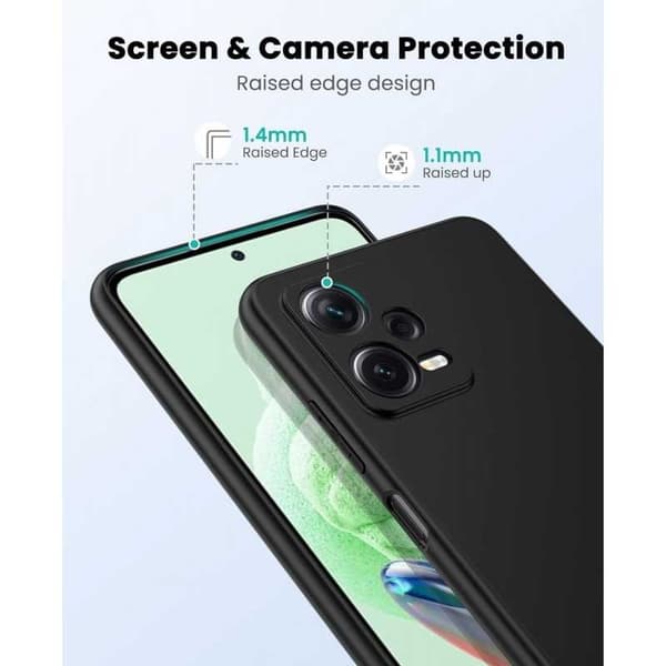 Xiaomi Redmi Note 12 Pro 5G Gummibelagd Mattsvart Silikon Skal