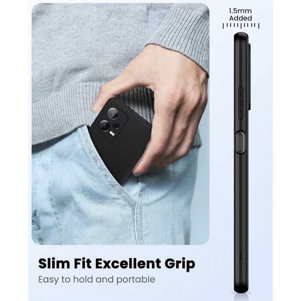 Xiaomi Redmi Note 12 Pro 5G Gummibelagd Mattsvart Silikon Skal
