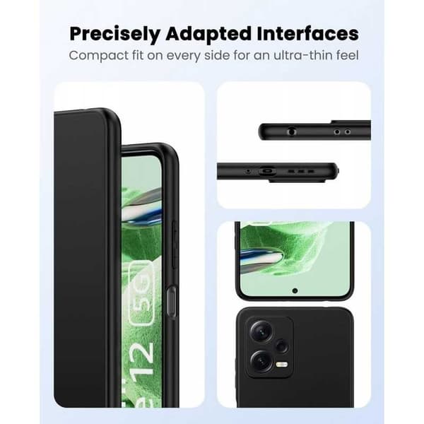 Xiaomi Redmi Note 12 Pro 5G Gummibelagd Mattsvart Silikon Skal