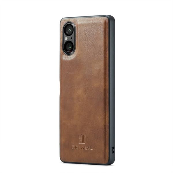 Lompakkokotelo DG-Ming 2i1 Sony Xperia 5 V - Ruskea
