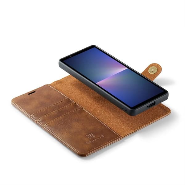 Mobil lommebok DG-Ming 2i1 Sony Xperia 5 V - Brun