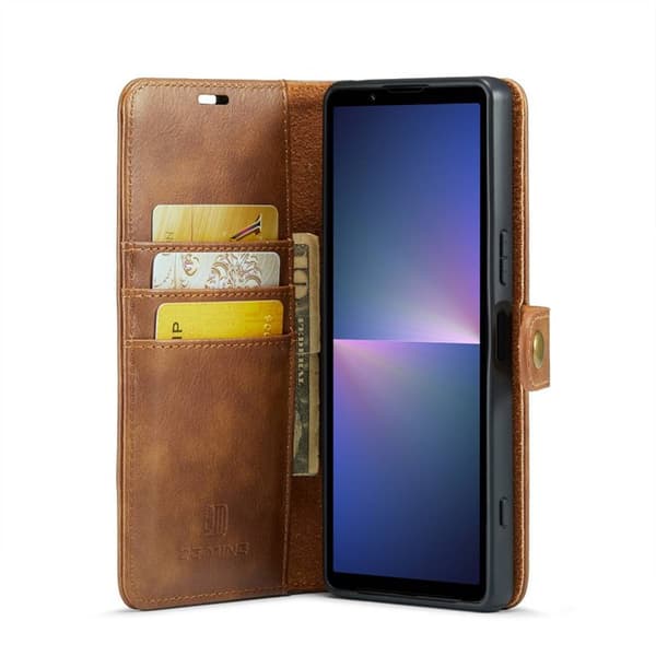 Mobil lommebok DG-Ming 2i1 Sony Xperia 5 V - Brun