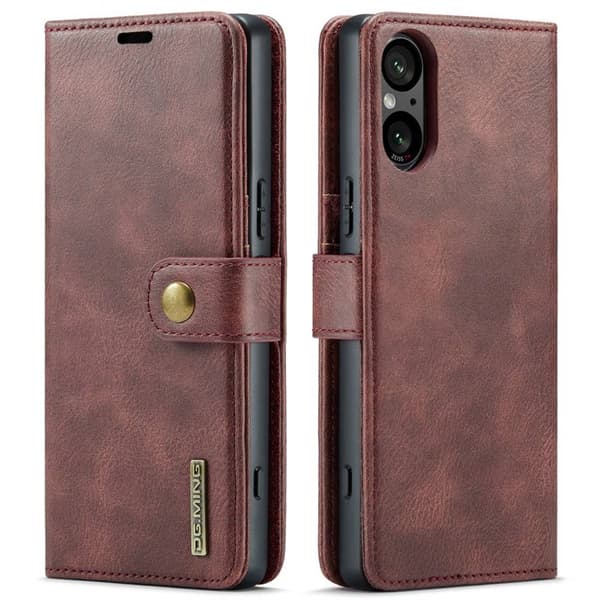 Mobil lommebok DG-Ming 2i1 Sony Xperia 5 V - Rød
