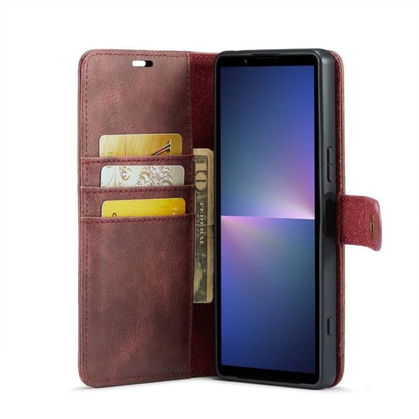 Mobil lommebok DG-Ming 2i1 Sony Xperia 5 V - Rød
