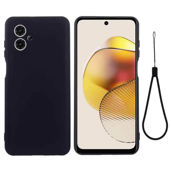 Liquid silikone cover Motorola Moto G54 - Sort