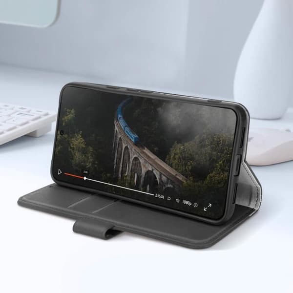 Fodral för Google Pixel 8 Flip Wallet Support Video Essential Series Black