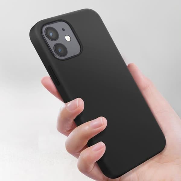 Coque för iPhone 12 och 12 Pro - AVIZAR - Klassisk Fodral - Mjuk Silikon - Svart