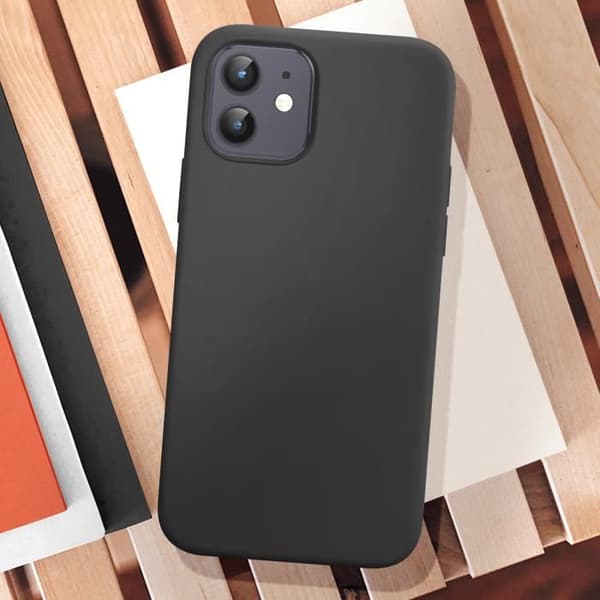 Coque för iPhone 12 och 12 Pro - AVIZAR - Klassisk Fodral - Mjuk Silikon - Svart