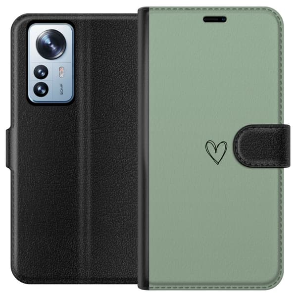 Xiaomi 12 Pro Tegnebogsetui Hjerte Grøn
