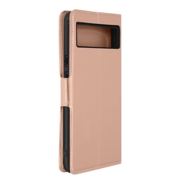 Fodral för Google Pixel 8 - AVIZAR - Wallet Slim - Rosa - Integrerad korthållare - Videostödsfunktion