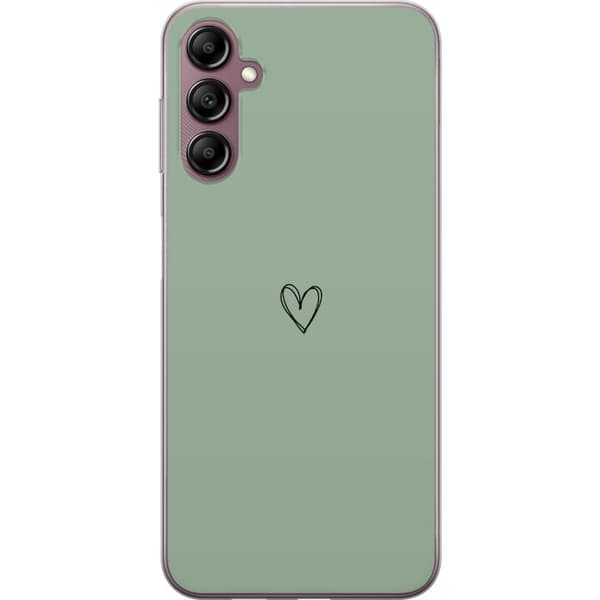 Samsung Galaxy A14 5G Läpinäkyvä kuori Sydän Vihreä