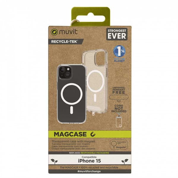 Muvit For Change Tapaus Recycletek Magsafe Iphone 15 Kirkas