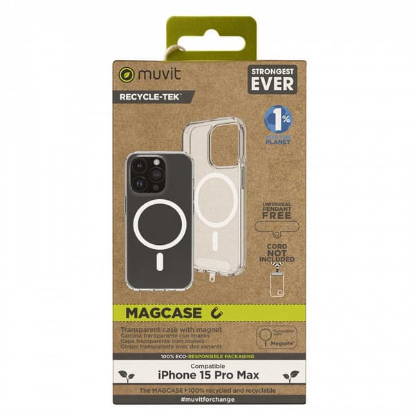Muvit For Change Sag Recycletek Magsafe Iphone 15 Pro Max Transparent