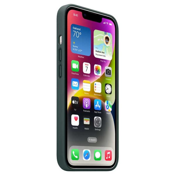 Apple Dække Iphone 14 Leather Grøn