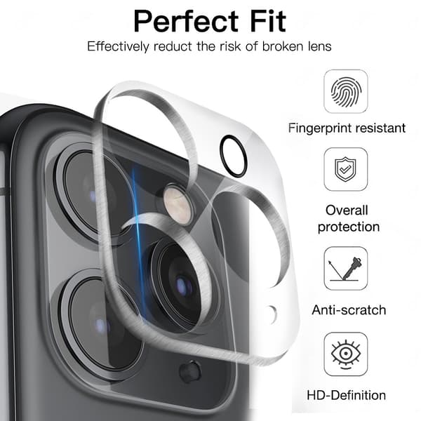 Objektivbeskyttelse for iPhone 15 Kamera i herdet glass