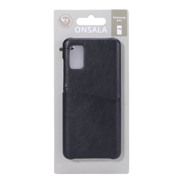 Onsala Samsung Galaxy A41 Kuori Korttitaskulla Musta