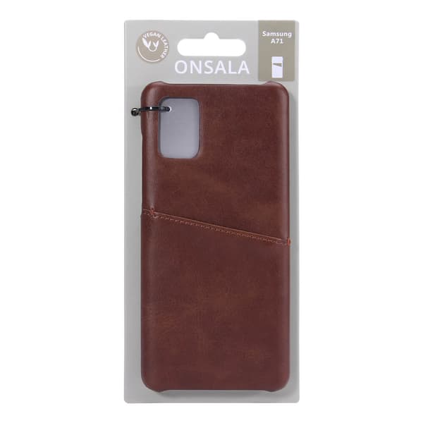 Onsala Samsung Galaxy A71 Kuori Korttitaskulla Ruskea