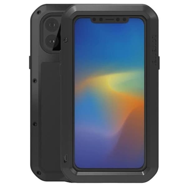 Coque Hybride - Love Mei - Puissant - iPhone 11 Pro Max - Protection Chocs - Färg Svart