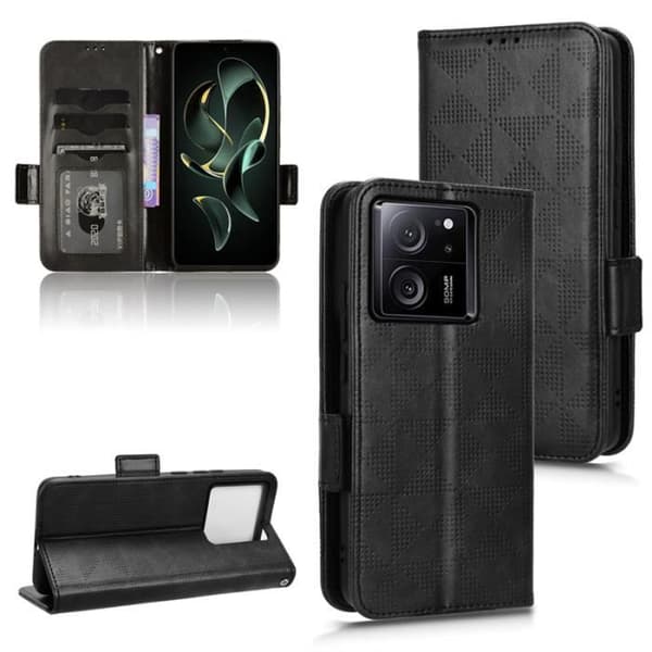 Telefonfodral - MKSMED - Xiaomi 13T / 13T Pro - PU-läder - Flip-skal - Svart