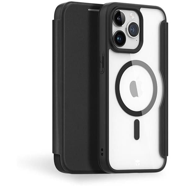 Förstärkt Foliofodral - Forcecase - iPhone 15 Pro Max - Svart - Magnetisk - Stel