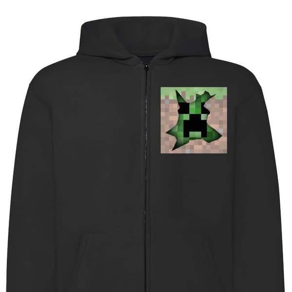 Zip Hoodie Minecraft Svart XX-Large