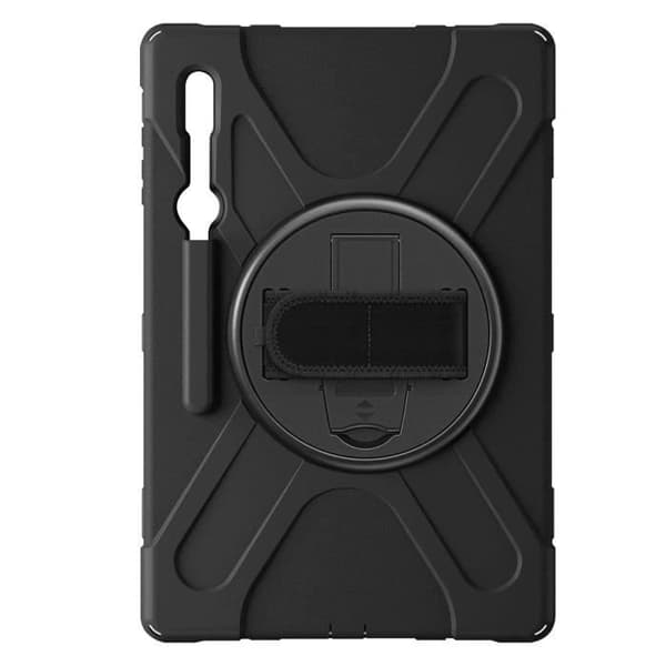 Coque - Samsung - Galaxy Tab S8 Ultra/S9 Ultra - Hybride - Svart - Inbyggd ställning