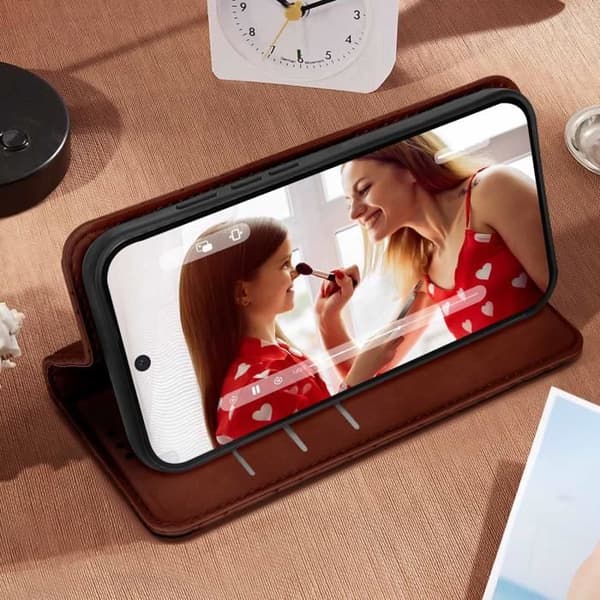 Fodral till Google Pixel 8 Pro - AVIZAR - Geo Collection - Videosupportplånbok - Brun