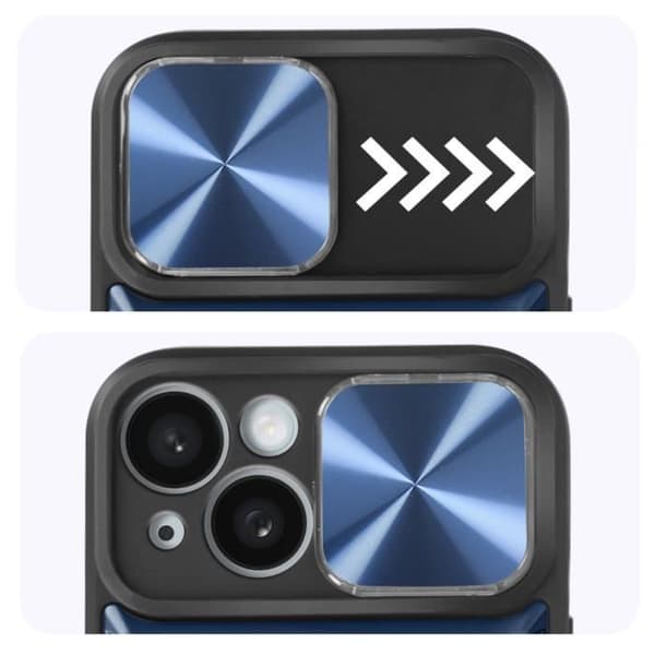 Coque MagSafe - AVIZAR - iPhone 15 - Inbyggd kameraskydd - Bi-material - Blå