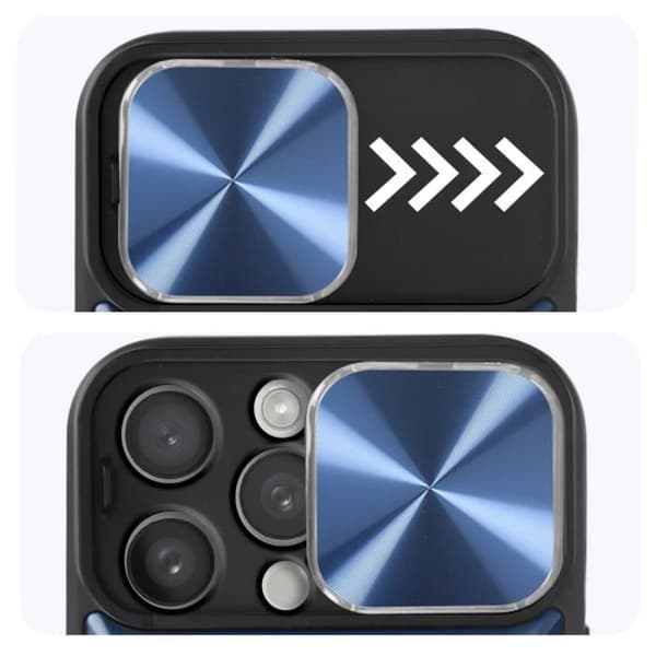 Coque MagSafe - AVIZAR - iPhone 15 Pro Max - Inbyggd kam skydd - Blå - Bi-material