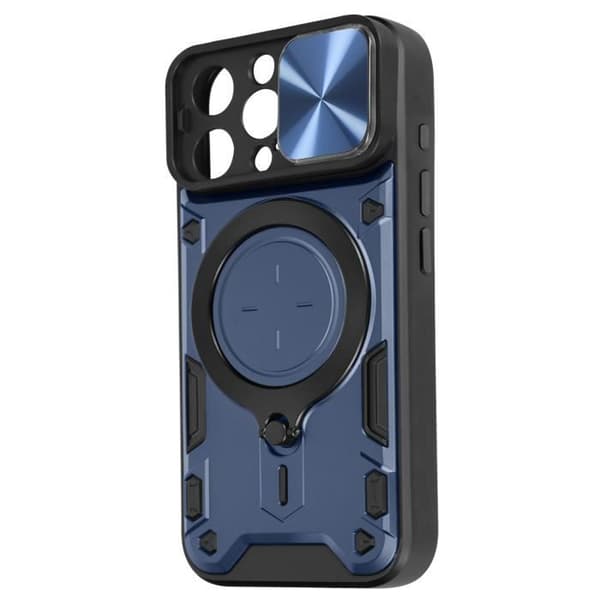Coque MagSafe - AVIZAR - iPhone 15 Pro Max - Inbyggd kam skydd - Blå - Bi-material