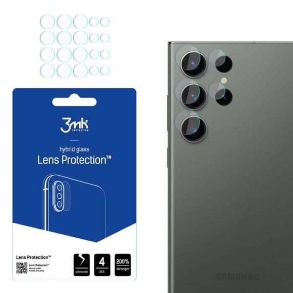 3mk linsskydd - kameralinsglas för Samsung Galaxy S23 Ultra (4 set)