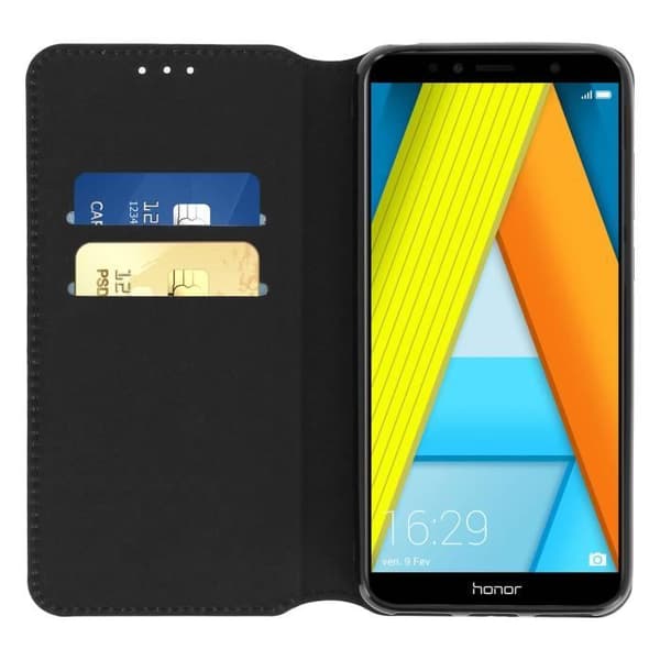 Etui Folio - Honor - 7A / Huawei Y6 2018 - Ekoskinn - Svart - Stödfunktion