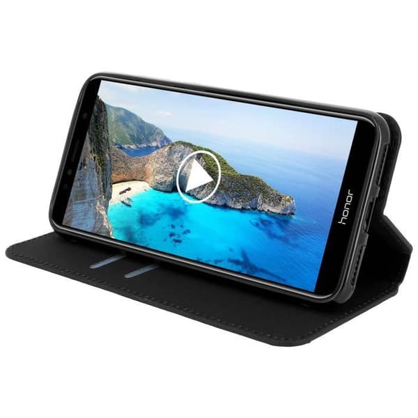 Etui Folio - Honor - 7A / Huawei Y6 2018 - Ekoskinn - Svart - Stödfunktion