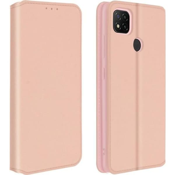 Hus - Xiaomi - Redmi 9C - Foliomapp - Ekoskinn - Roséguld
