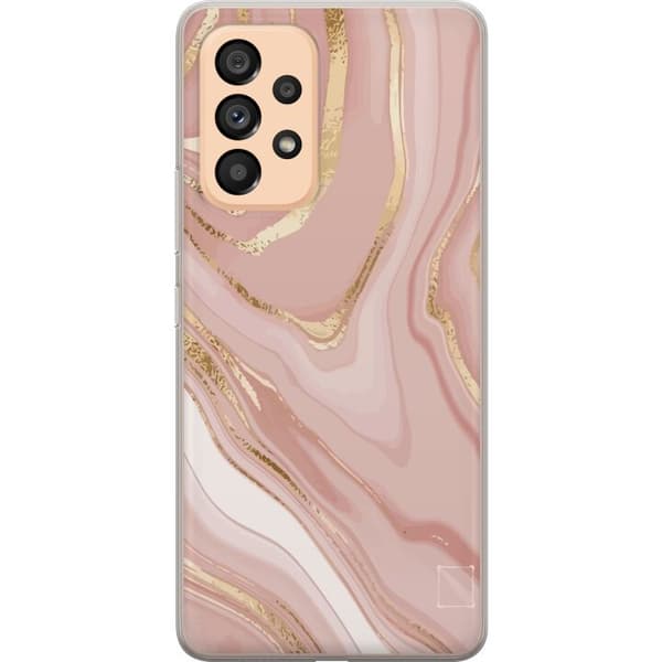 Samsung Galaxy A53 5G Gennemsigtig cover Lyse Rosa Marmor