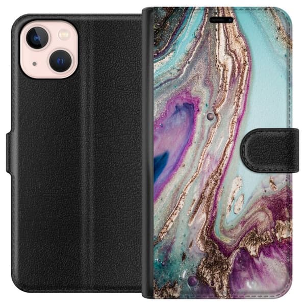 Apple iPhone 13 Lompakkokotelo Lila marmori