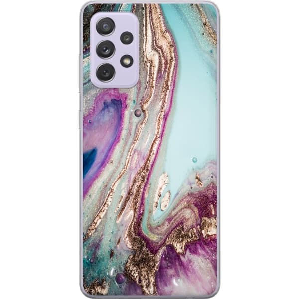 Samsung Galaxy A52s 5G Gennemsigtig cover Lila marmor