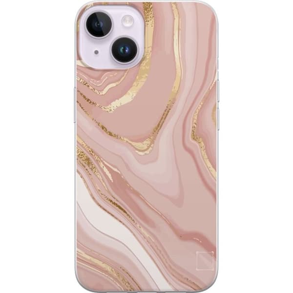 Apple iPhone 14 Läpinäkyvä kuori Vaalea Rosa Marmori