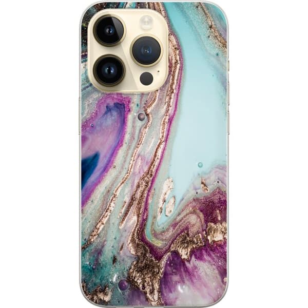 Apple iPhone 14 Pro Gennemsigtig cover Lila marmor