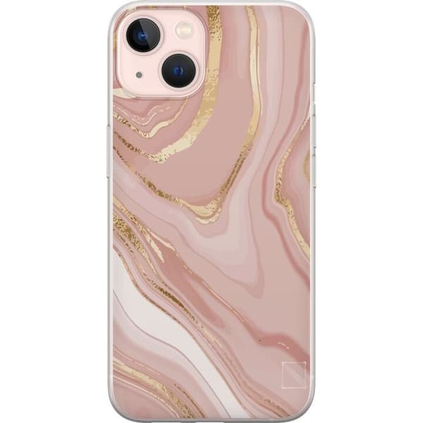 Apple iPhone 13 Gennemsigtig cover Lyse Rosa Marmor