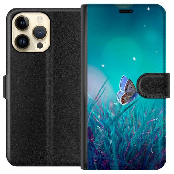 Apple iPhone 14 Pro Max Lommeboketui Blå sommerfugl