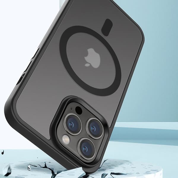 iPhone 15 PRO Cover Etui kompatibel MagSafe (Sort)