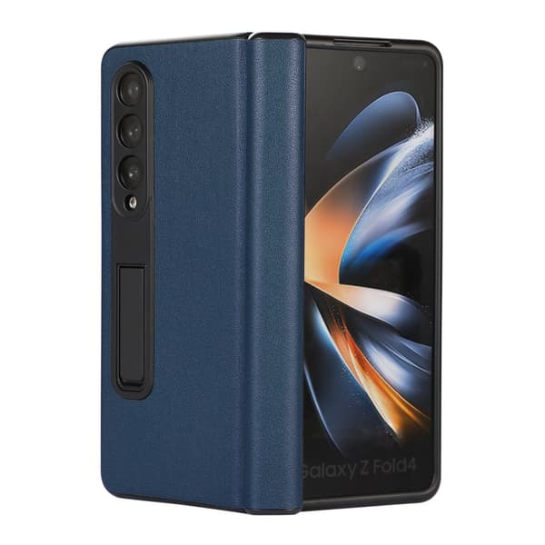 Samsung Galaxy Z Fold4 Mobilskal Fodral Läder - Blå