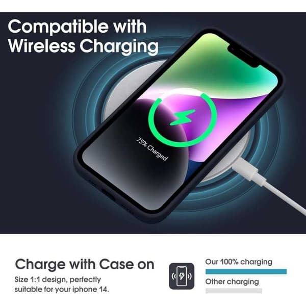 iPhone 13 Gummibelagd Mattsvart Skal Kameraskydd Liquid - Svart