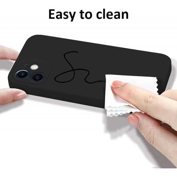 iPhone 12 Mini Gummibelagd Mattsvart Skal Kameraskydd Liquid - Svart