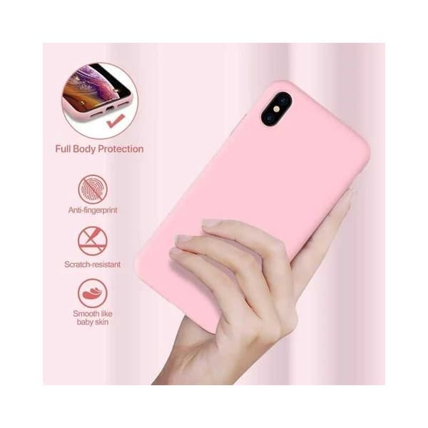 Gummibelagt støtsikkert deksel iPhone XR - Rosa