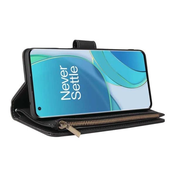 OnePlus 9 Multifunktionellt Plånboksfodral Zipper 8-Fack