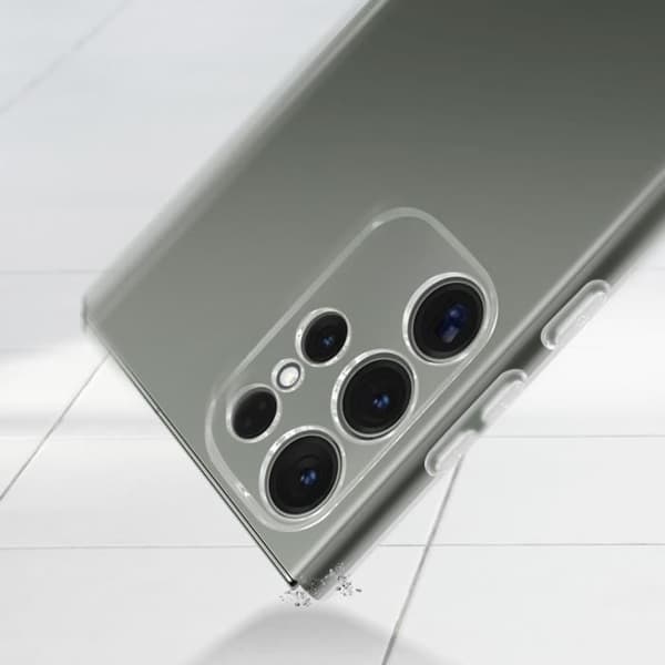 AVIZAR Skyddsfodral till Samsung Galaxy S23 Ultra - Genomskinlig silikon - Kameraskydd